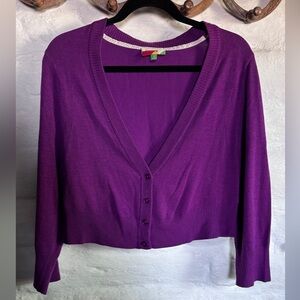 Modcloth Fervour Button Up 3/4 Sleeve Sweater 1x